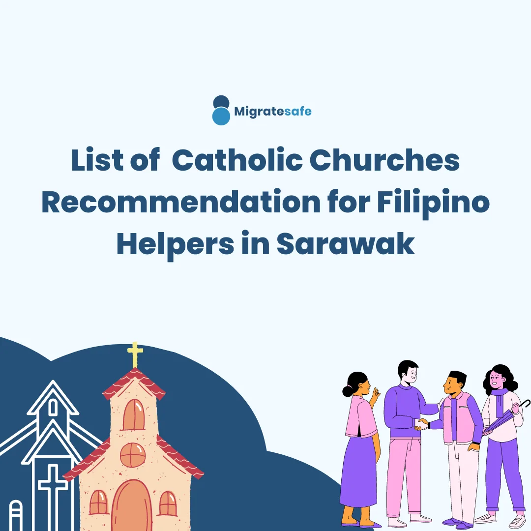 Where can Filipino Helpers find Catholic Churches in Sarawak